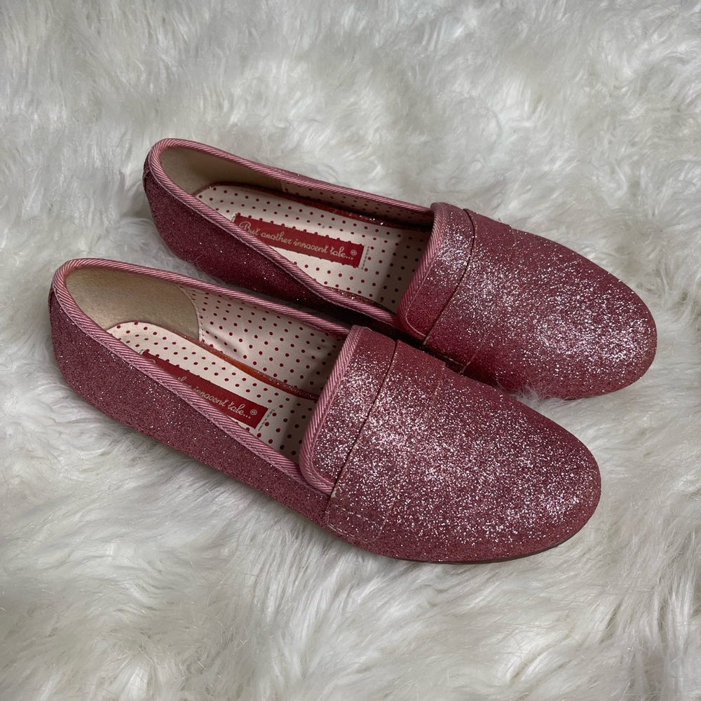 B.A.I.T pink glitter loafers size 7 Wicked Glinda